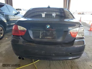 2007 BMW 3 Series 328i with VIN WBAVA33507KX80797, listed as a Copart auction lot 47377575 with 0 mi miles and Salvage Title. Bid and sale history available at carsss.com. Image 6.