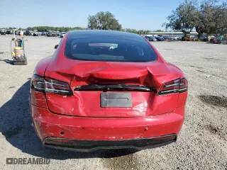 2023 Tesla Model S with VIN 5YJSA1E5XPF499692, listed as a Copart auction lot 48759145 with 0 mi miles and Salvage Title. Bid and sale history available at carsss.com. Image 6.