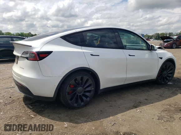 2022 Tesla Model Y Performance z VIN 7SAYGDEF4NF389191, wystawiony jako Copart lot #61443135 z przebiegiem 70 612 mil mil oraz Szkoda całkowita • Salvage title. Historia ofert i sprzedaży dostępna na DreamBid. Obrazek 3.