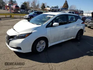 2025 Nissan LEAF S with VIN 1N4AZ1BV0SC557877, listed as a Copart auction lot 46803635 with 5,304 mi miles and Salvage Title. Bid and sale history available at carsss.com. Image 1.