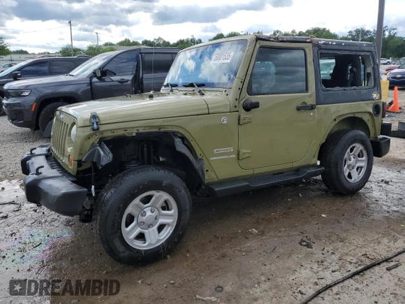 2013 Jeep Wrangler Sport z VIN 1C4AJWAG3DL574449, wystawiony jako Copart lot #58001535 z przebiegiem 35 533 mil mil oraz Szkoda całkowita • Salvage title. Historia ofert i sprzedaży dostępna na DreamBid. Obrazek 1.