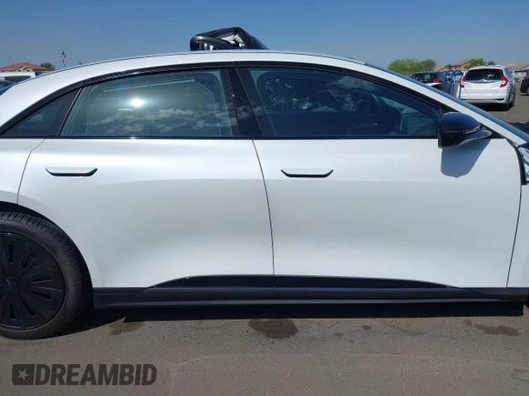 2025 Lucid Air Pure with VIN 50EA1PGA7SA001096, listed as a IAAI auction lot 41950025 with 3,502 mi miles. Bid and sale history available at carsss.com. Image 14.