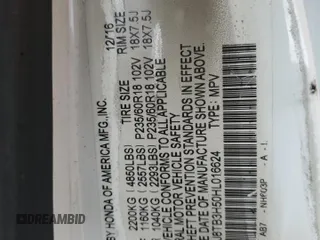 2017 Acura RDX Technology with VIN 5J8TB3H50HL016624, listed as a Copart auction lot 54770795 with Not Provided miles and Non Repairable. Bid and sale history available at DreamBid. Image 13.