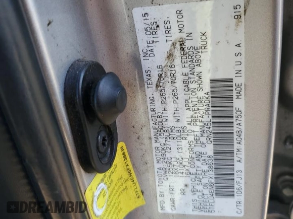 2015 Toyota Tacoma with VIN 5TFLU4EN6FX138638, listed as a Copart auction lot 46865745 with 194,210 mi miles and Salvage Title. Bid and sale history available at DreamBid. Image 14.
