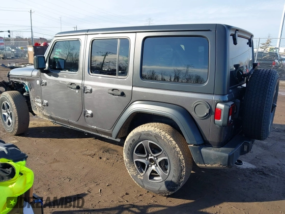 2018 Jeep Wrangler Unlimited Sport S with VIN 1C4HJXDN0JW255003, listed as a IAAI auction lot 41528394 with 55,660 mi miles and . Bid and sale history available at DreamBid. Image 3.