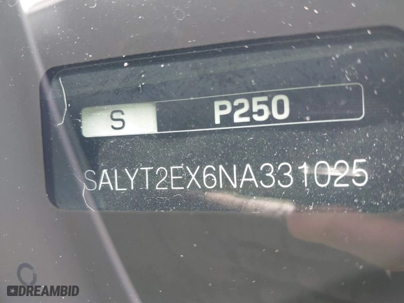 2022 Land Rover Range Rover Velar R-Dynamic S with VIN SALYT2EX6NA331025, listed as a IAAI auction lot 41417399 with 28,697 mi miles. Bid and sale history available at carsss.com. Image 9.