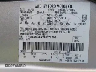 2007 Ford Explorer Limited с VIN 1FMEU65E27UB79299, выставлен на аукционе IAAI как лот 42528844 с пробегом 145 723 миль миль и . История ставок и продаж доступна на DreamBid. Изображение 9.