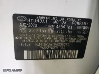 2023 Hyundai Sonata SEL with VIN KMHL64JA1PA335262, listed as a Copart auction lot 45699895 with 3,800 mi miles and Salvage Title. Bid and sale history available at carsss.com. Image 14.