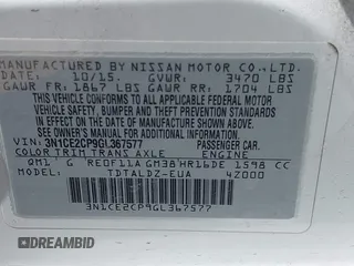 2016 Nissan Note S Plus with VIN 3N1CE2CP9GL367577, listed as a IAAI auction lot 41837179 with 54,262 mi miles and . Bid and sale history available at DreamBid. Image 9.