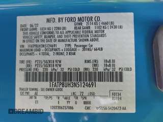 2022 Ford Mustang EcoBoost with VIN 1FATP8UH3N5124691, listed as a IAAI auction lot 42073596 with 40,612 mi miles. Bid and sale history available at carsss.com. Image 9.