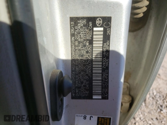 2013 Toyota Prius One with VIN JTDKN3DU7D5653250, listed as a Copart auction lot 50596745 with 157,059 mi miles and Salvage Title. Bid and sale history available at carsss.com. Image 12.