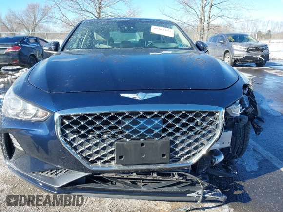 2019 Genesis G70 2.0T Advanced with VIN KMTG64LA0KU036566, listed as a IAAI auction lot 41263302 with 23,331 mi miles. Bid and sale history available at carsss.com. Image 12.