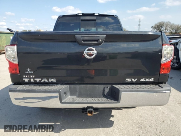 2017 Nissan Titan S with VIN 1N6AA1EJ4HN571219, listed as a Copart auction lot 43154215 with 63,876 mi miles and Salvage Title. Bid and sale history available at carsss.com. Image 6.