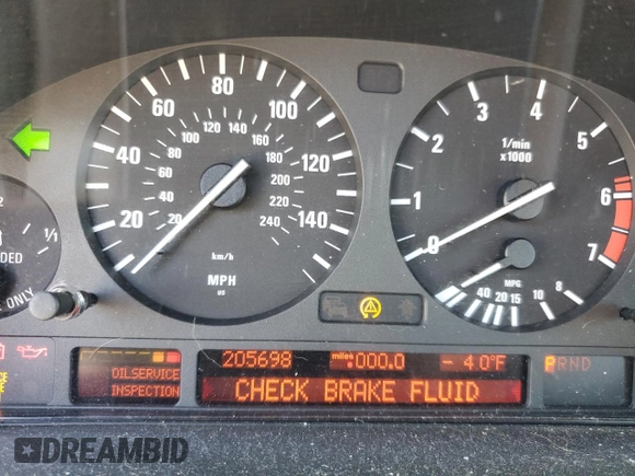2003 BMW 5 Series 540iA with VIN WBADN63403GN89161, listed as a Copart auction lot 45809685 with 205,698 mi miles and Clean Title. Bid and sale history available at carsss.com. Image 9.