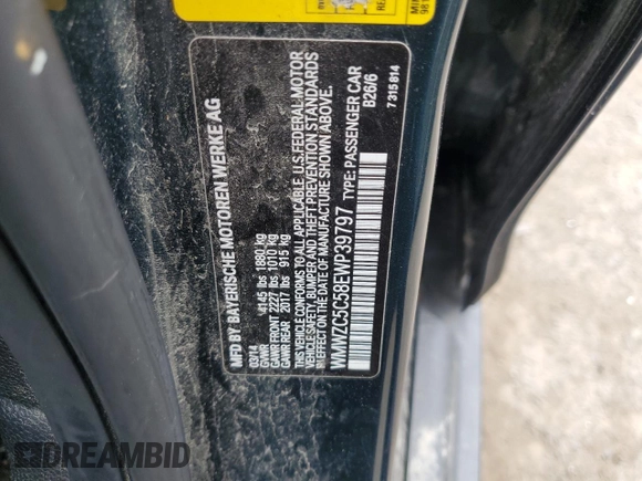 2014 MINI Countryman S with VIN WMWZC5C58EWP39797, listed as a Copart auction lot 62193515 with 84,989 mi miles and Salvage title. Bid and sale history available at DreamBid. Image 12.