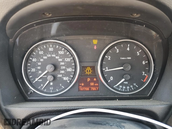 2007 BMW 3 Series 328i with VIN WBAVC53517FZ73443, listed as a Copart auction lot 50095755 with 197,708 mi miles and Salvage title. Bid and sale history available at DreamBid. Image 9.