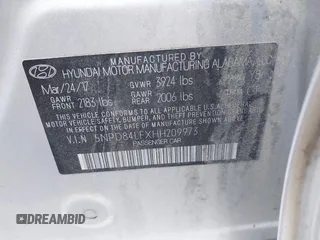 2017 Hyundai Elantra SE z VIN 5NPD84LFXHH209973, wystawiony jako IAAI lot #42124541 z przebiegiem 103 676 mil mil oraz . Historia ofert i sprzedaży dostępna na DreamBid. Obrazek 9.