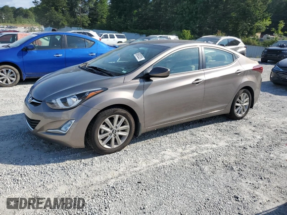 2015 Hyundai Elantra SE with VIN 5NPDH4AE2FH592573, listed as a Copart auction lot 59092025 with 62,870 mi miles and Salvage title. Bid and sale history available at DreamBid. Image 1.