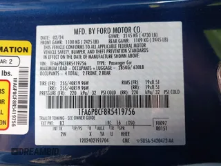 2024 Ford Mustang GT z VIN 1FA6P8CF8R5419756, wystawiony jako IAAI lot #42482363 z przebiegiem 20 480 mil mil oraz . Historia ofert i sprzedaży dostępna na DreamBid. Obrazek 9.