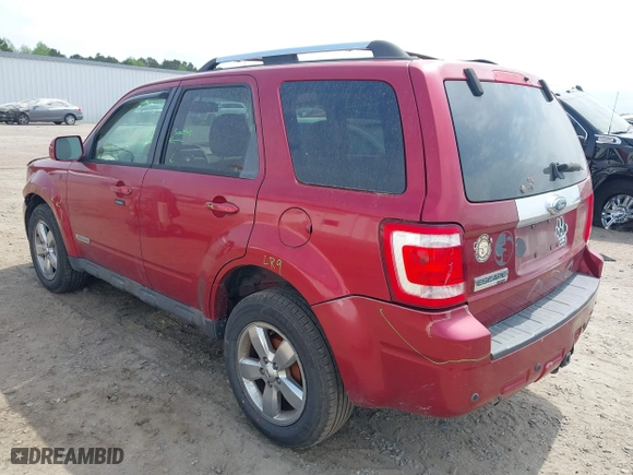 2008 Ford Escape Limited with VIN 1FMCU04188KE47630, listed as a IAAI auction lot 41944812 with 208,897 mi miles. Bid and sale history available at carsss.com. Image 3.