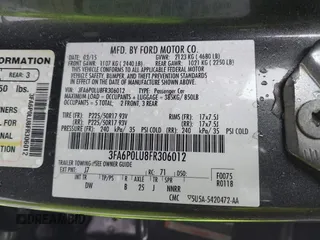 2015 Ford Fusion SE with VIN 3FA6P0LU8FR306012, listed as a IAAI auction lot 41740501 with 144,427 mi miles and . Bid and sale history available at carsss.com. Image 9.