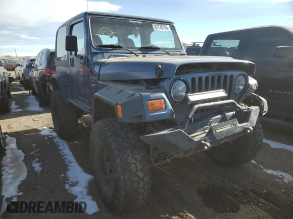 2001 Jeep Wrangler Sport with VIN 1J4FA49S71P360257, listed as a Copart auction lot 87748705 with 160,702 mi miles and Salvage Title. Bid and sale history available at carsss.com. Image 4.