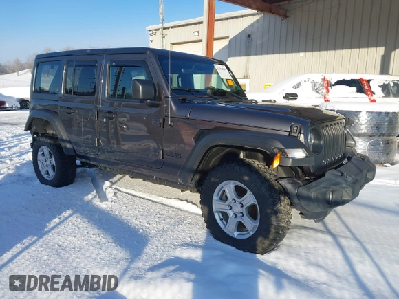 2022 Jeep Wrangler Unlimited Sport with VIN 1C4HJXDG5NW157317, listed as a IAAI auction lot 41374590 with 67,632 mi miles and . Bid and sale history available at DreamBid. Image 1.