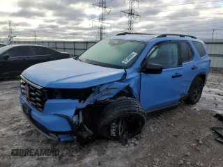 2025 Honda Pilot TrailSport with VIN 5FNYG1H63SB007882, listed as a Copart auction lot 87308984 with 3,980 mi miles and Salvage Title. Bid and sale history available at carsss.com. Image 1.