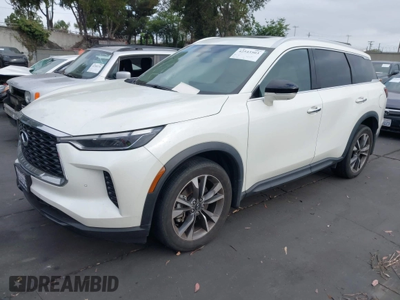 2023 Infiniti QX60 Luxe with VIN 5N1DL1FS1PC368974, listed as a IAAI auction lot 42543503 with 21,646 mi miles and . Bid and sale history available at DreamBid. Image 18.