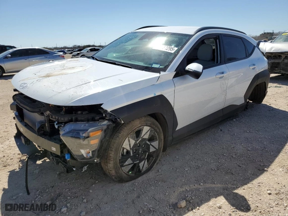 2024 Hyundai Kona SEL with VIN KM8HC3AB1RU121682, listed as a Copart auction lot 46829295 with 5,396 mi miles and Salvage Title. Bid and sale history available at carsss.com. Image 1.