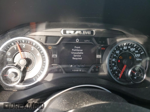 2020 Ram 1500 Big Horn with VIN 1C6SRFFT9LN330916, listed as a Copart auction lot 45037885 with 120,818 mi miles and Salvage Title. Bid and sale history available at carsss.com. Image 9.