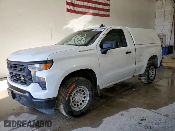 2023 Chevrolet Silverado 1500 Work Truck with VIN 3GCNAAEK8PG355779, listed as a Copart auction lot 50185505 with 152,256 mi miles and Clean Title. Bid and sale history available at DreamBid. Image 1.