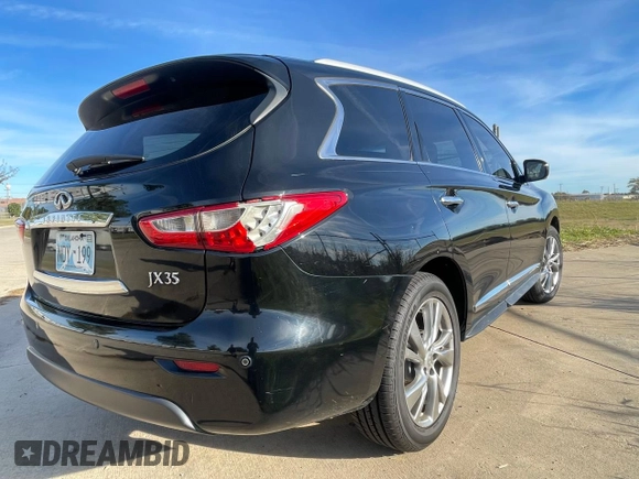 2013 Infiniti JX35 with VIN 5N1AL0MN2DC326710, listed as a Copart auction lot 80642574 with 174,686 mi miles and Clean Title. Bid and sale history available at carsss.com. Image 4.