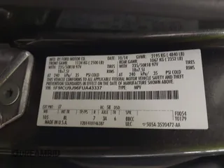 2015 Ford Escape Titanium with VIN 1FMCU9J96FUA43337, listed as a IAAI auction lot 41825328 with 149,639 mi miles and . Bid and sale history available at DreamBid. Image 9.