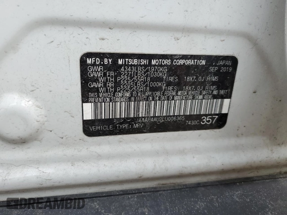 2020 Mitsubishi Outlander Sport SE 2.0 with VIN JA4AP4AU2LU006365, listed as a Copart auction lot 47317625 with 49,302 mi miles and Non Repairable. Bid and sale history available at carsss.com. Image 13.