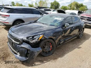 2021 Kia Stinger GT with VIN KNAE35LC2M6089778, listed as a Copart auction lot 67711054 with 76,690 mi miles and Salvage Title. Bid and sale history available at carsss.com. Image 1.