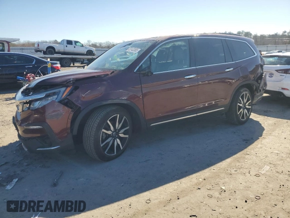 2022 Honda Pilot Touring 7-Passenger with VIN 5FNYF6H67NB010708, listed as a Copart auction lot 45143385 with 117,756 mi miles and Salvage Title. Bid and sale history available at carsss.com. Image 1.