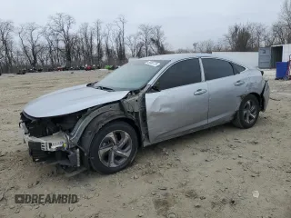 2019 Honda Insight EX with VIN 19XZE4F55KE018247, listed as a Copart auction lot 49000725 with 74,224 mi miles and Salvage Title. Bid and sale history available at carsss.com. Image 1.