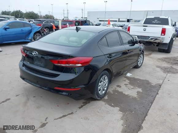 2017 Hyundai Elantra SE with VIN KMHD74LF6HU340225, listed as a IAAI auction lot 41576599 with 102,211 mi miles. Bid and sale history available at carsss.com. Image 4.