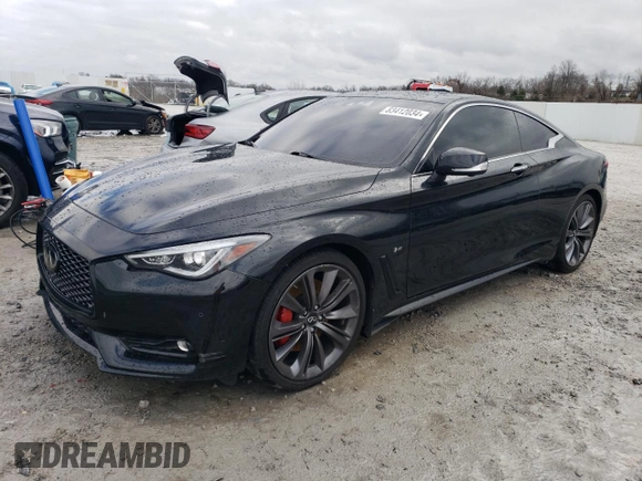 2022 Infiniti Q60 Red Sport 400 with VIN JN1FV7LL2NM681081, listed as a Copart auction lot 83412034 with 11,238 mi miles and Salvage title. Bid and sale history available at DreamBid. Image 1.