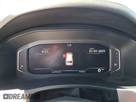 2022 Volkswagen Atlas SE with VIN 1V2KP2CAXNC532543, listed as a Copart auction lot 87745845 with 57,500 mi miles and Clean title. Bid and sale history available at DreamBid. Image 9.