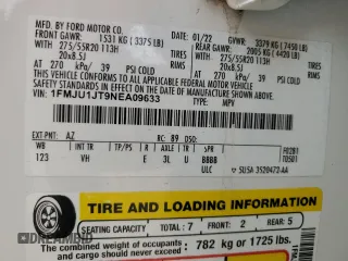 2022 Ford Expedition XLT with VIN 1FMJU1JT9NEA09633, listed as a Copart auction lot 45299235 with 75,486 mi miles and Salvage title. Bid and sale history available at DreamBid. Image 15.