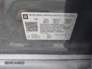 2020 Chevrolet Trax LS with VIN 3GNCJKSB3LL185308, listed as a IAAI auction lot 41206228 with 59,206 mi miles. Bid and sale history available at carsss.com. Image 9.