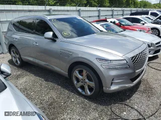 2021 Genesis GV80 with VIN KMUHBDSB5MU059687, listed as a Copart auction lot 59453104 with 0 mi miles and Non Repairable. Bid and sale history available at carsss.com. Image 4.