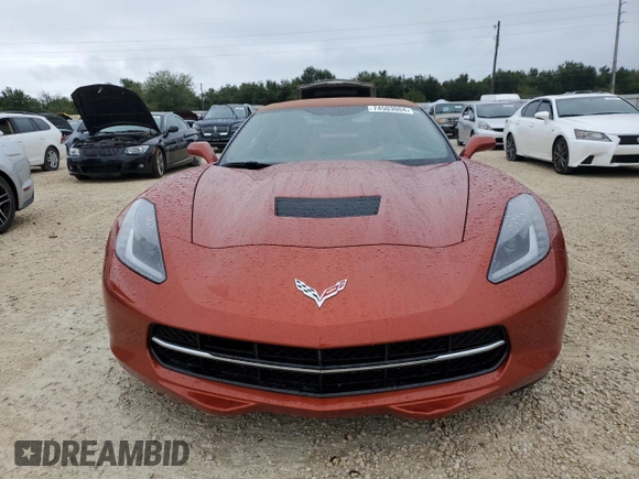 2015 Chevrolet Corvette Z51 3LT with VIN 1G1YM3D72F5111802, listed as a Copart auction lot 74503004 with 0 mi miles and Salvage Title. Bid and sale history available at carsss.com. Image 5.