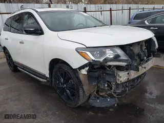 2017 Nissan Pathfinder S with VIN 5N1DR2MM6HC660212, listed as a IAAI auction lot 41905628 with 123,669 mi miles. Bid and sale history available at carsss.com. Image 1.