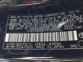 2015 Toyota Prius Four z VIN JTDKN3DU3F1914593, wystawiony jako IAAI lot #42477785 z przebiegiem 127 244 mil mil oraz . Historia ofert i sprzedaży dostępna na DreamBid. Obrazek 9.