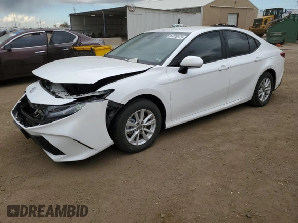 2025 Toyota Camry LE с VIN 4T1DBADK1SU510796, выставлен на аукционе Copart как лот 55029975 с пробегом 11 037 миль миль и Списание • Salvage title. История ставок и продаж доступна на DreamBid. Изображение 1.