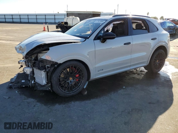2021 Porsche Cayenne GTS with VIN WP1AG2AY3MDA34642, listed as a Copart auction lot 67523994 with 23,348 mi miles and Salvage title. Bid and sale history available at DreamBid. Image 1.