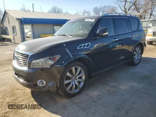 2012 Infiniti QX56 7-passenger with VIN JN8AZ2NE3C9015588, listed as a Copart auction lot 84531794 with 184,492 mi miles and Salvage Title. Bid and sale history available at carsss.com. Image 1.
